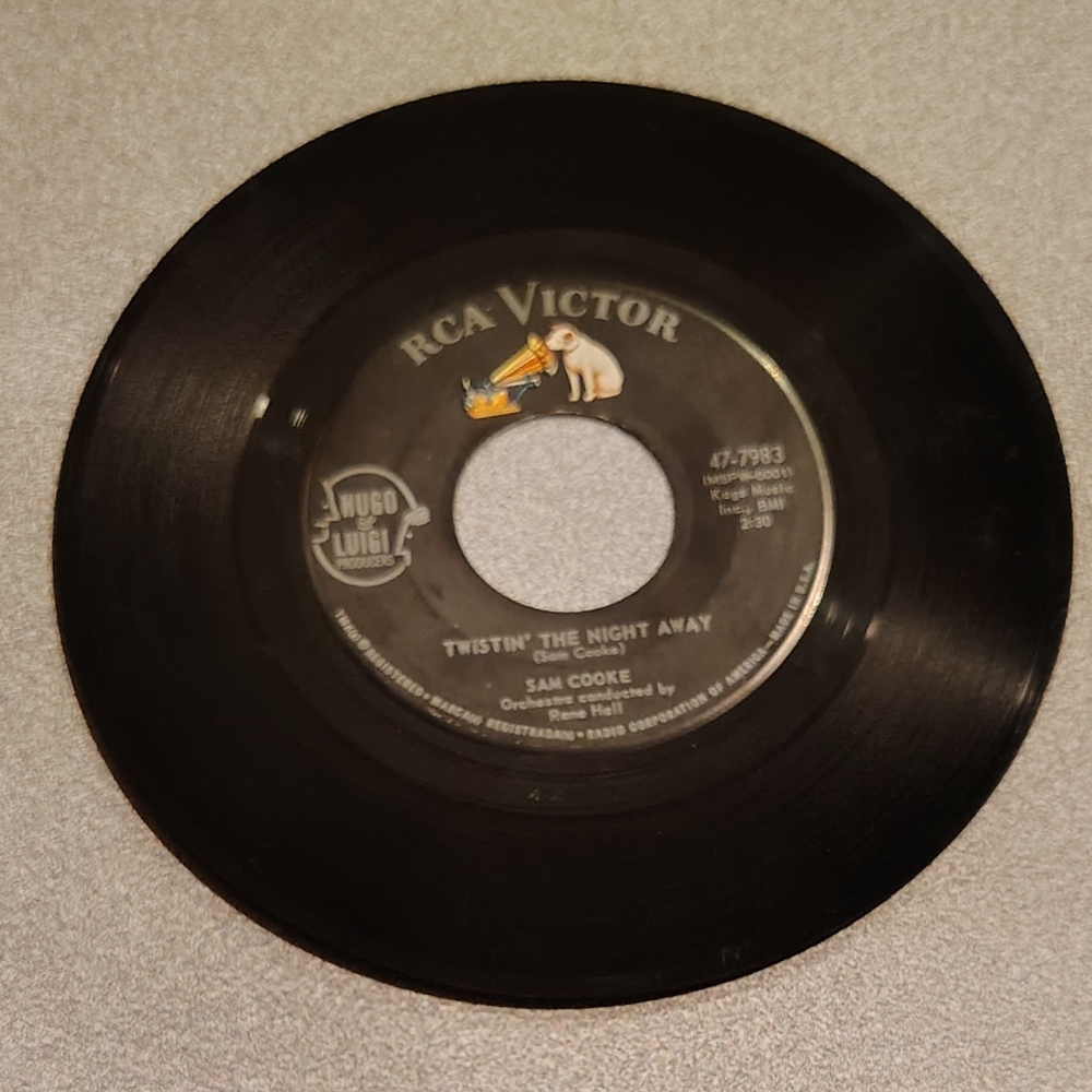 62 Sam Cooke Twistin' the Night Away RCA Victor 45 Vinyl Record/Sleeve V. Good!